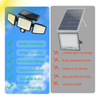 Solar Motion Sensor LED Security Light 3-Head Outdoor IP65 Waterproof