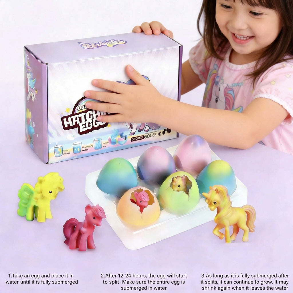 Unicorn Shaped Surprise Filled Easter Egg Toy Set