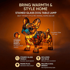 Stained Glass Dog Table Lamp Pet Table Lighting Fixture