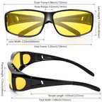 Polarized Night Vision Driving Glasses Anti-Glare Rectangular Lens