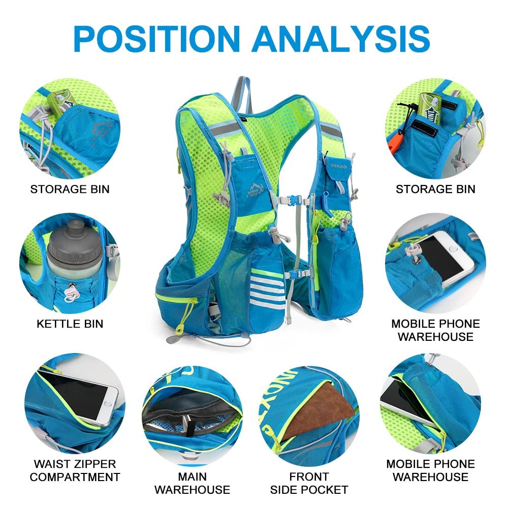 Hydration Backpack 8L with 1.5L Water Bladder for Running and Cycling