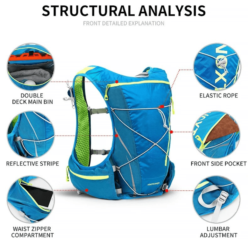 Hydration Backpack 8L with 1.5L Water Bladder for Running and Cycling
