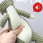 Plush Crocodile Dog Toy with Squeaker and Textured Fabric