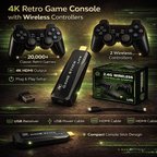 4K Retro Game Console with 20000 Built-in Classic Video Games Plug and Play