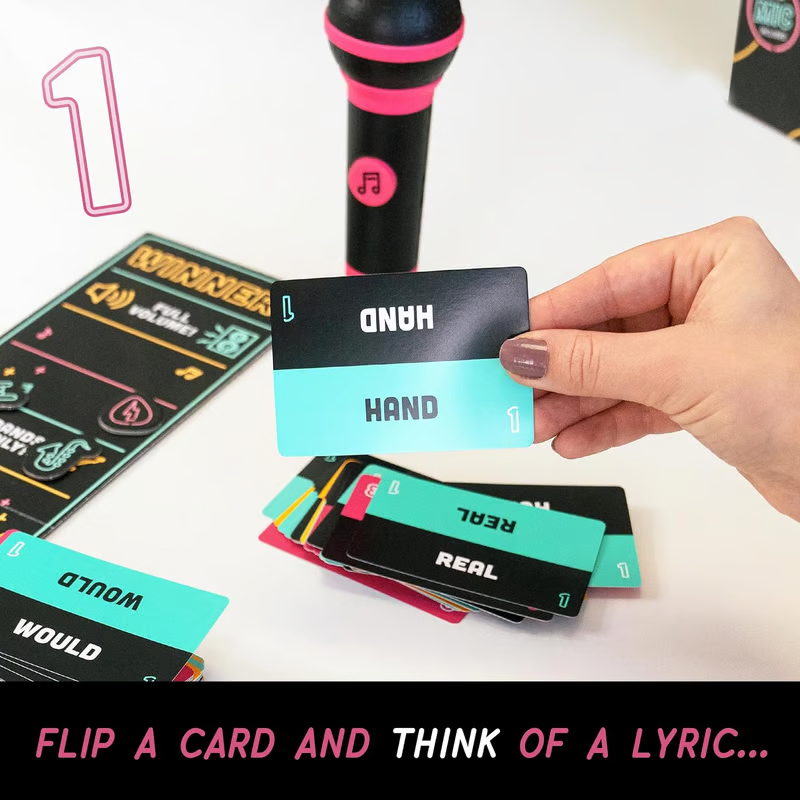 Party Game Grab The Mic Board Game for Singing and Music Challenges