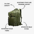 Waterproof Hiking Backpack 50 Liter Outdoor Backpack