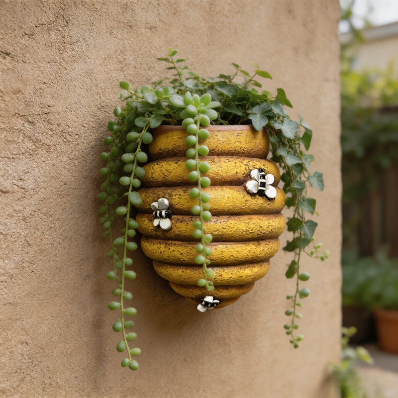 3D Beehive Shaped Wall Mounted Resin Planter Hanging Flower Pot