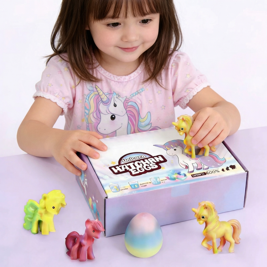 Unicorn Shaped Surprise Filled Easter Egg Toy Set