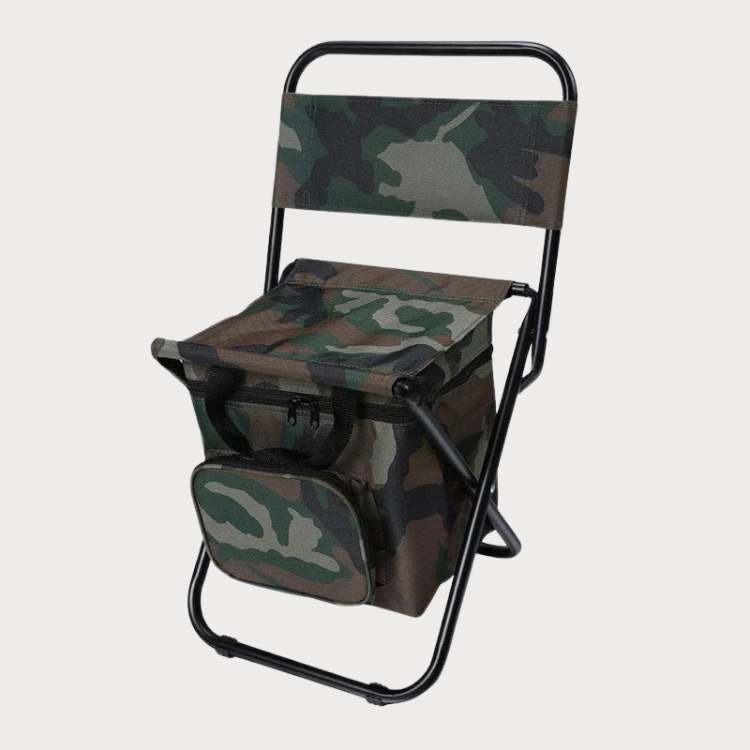 Foldable Camping Chair with Cooler Bag Portable Outdoor Fishing Stool