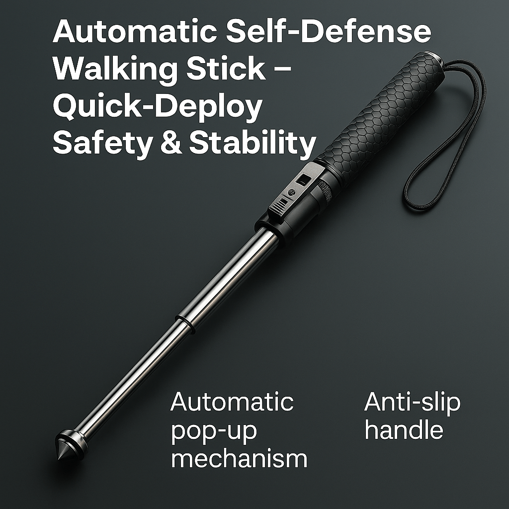 Self Defense Automatic Walking Cane with Stability Support