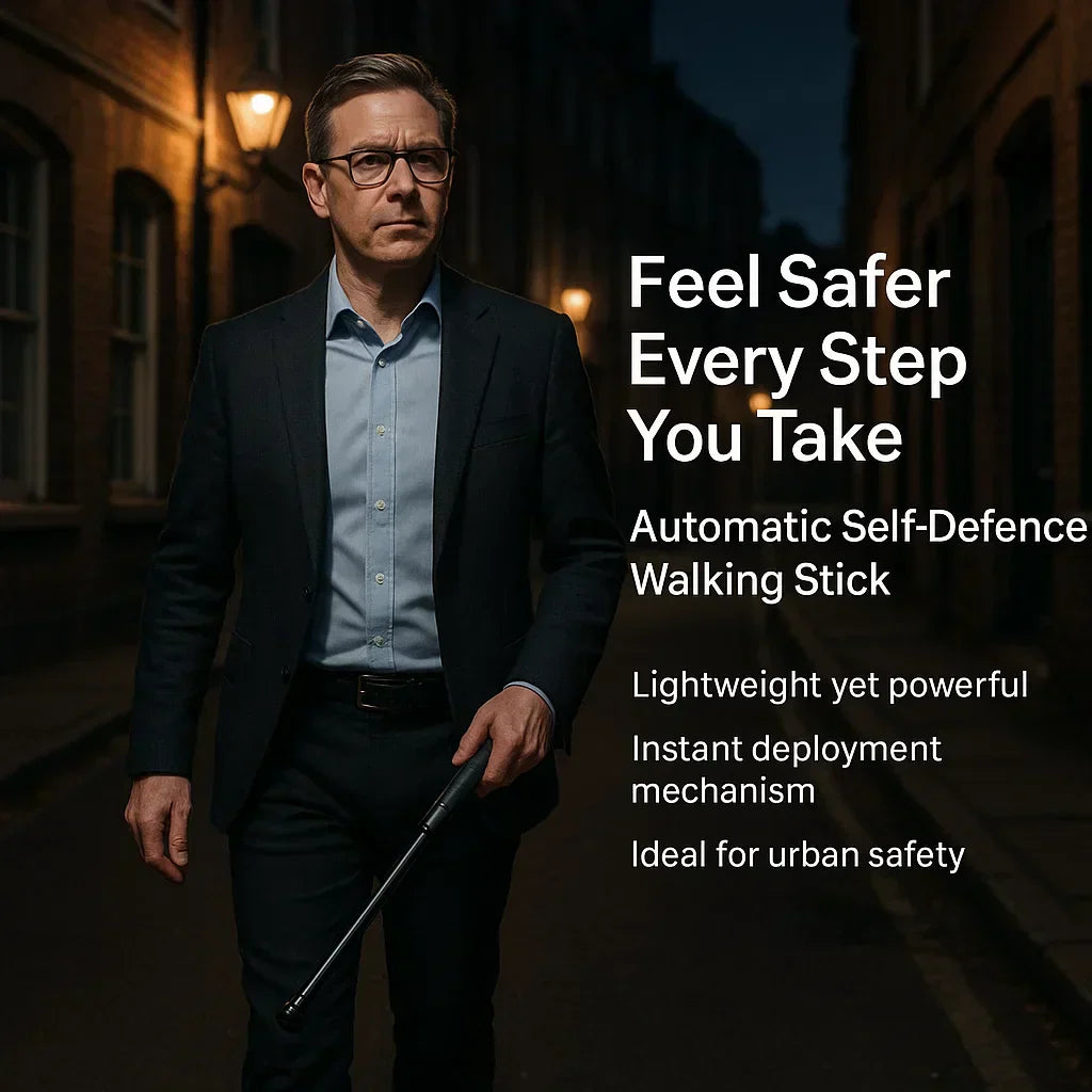 Automatic Self Defense Walking Cane for Personal Safety and Hiking