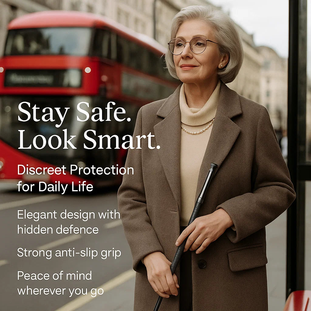 Automatic Self Defense Walking Cane for Personal Safety and Hiking