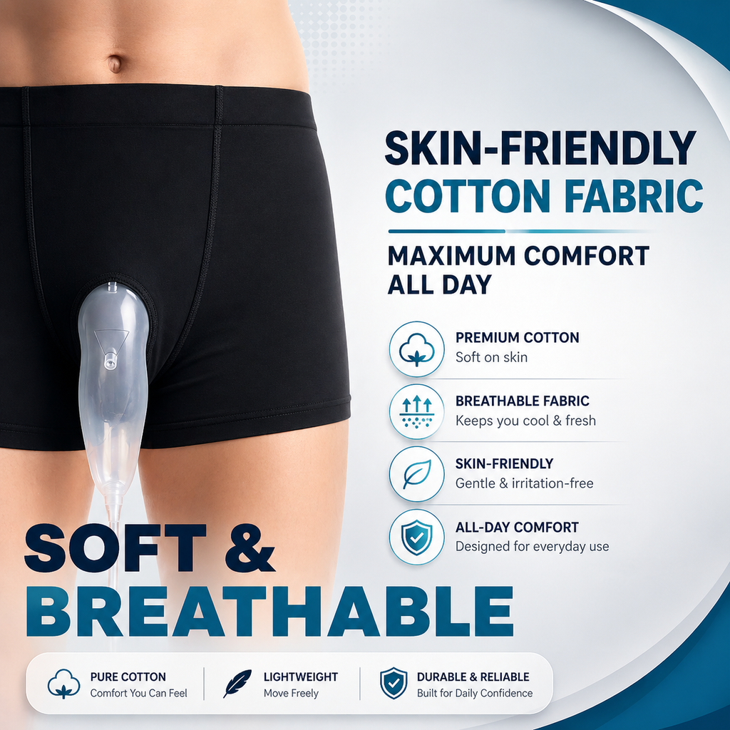 Portable Male Urinal Pants with Drainage Bag Adult Underwear