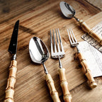 Bamboo Cutlery Set Portable Utensil Flatware Travel Silverware Kit