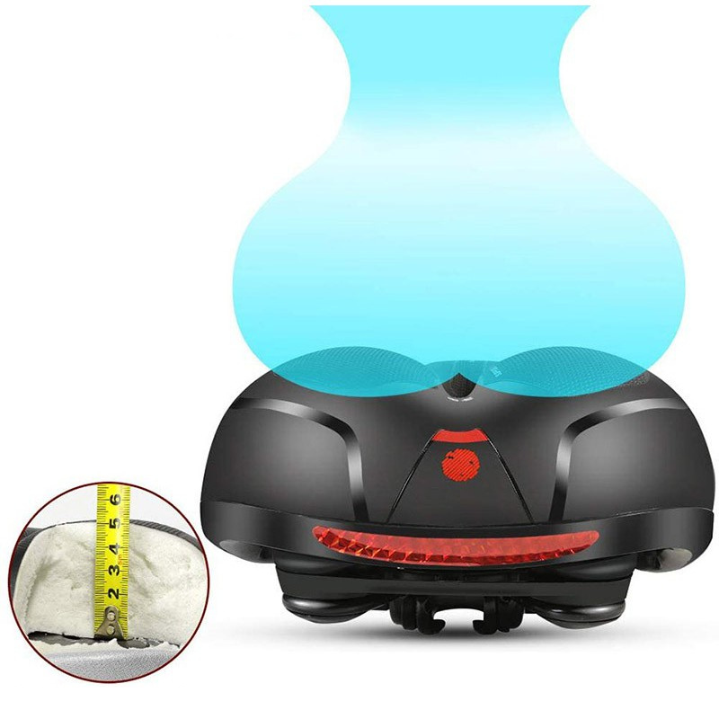 Bicycle Saddle Seat with Rear Reflector Soft Cushion
