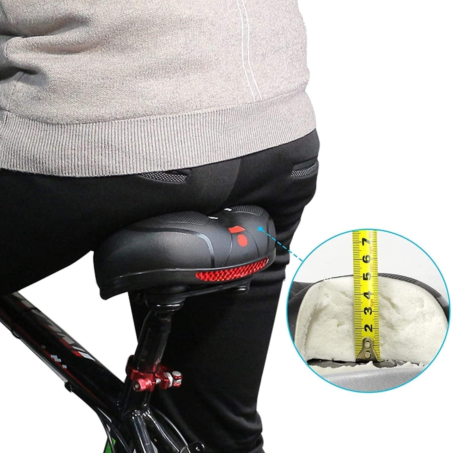 Bicycle Saddle Seat with Rear Reflector Soft Cushion