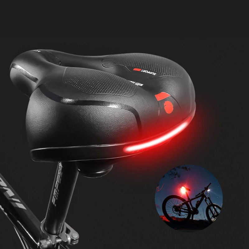 Bicycle Saddle Seat with Rear Reflector Soft Cushion