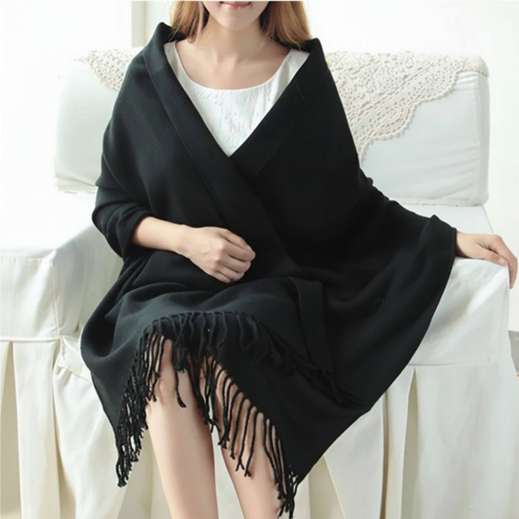 Women Large Square Winter Scarf Wrap Wool Blend Winter Wrap Scarf