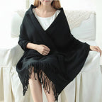 Women Large Square Winter Scarf Wrap Wool Blend Winter Wrap Scarf