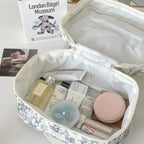 4 Piece Quilted Makeup Bag Set Organizer Pouches