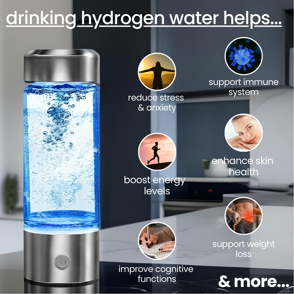 Water Bottle with Hydrogen Generator Portable Hydrogen Water Bottle