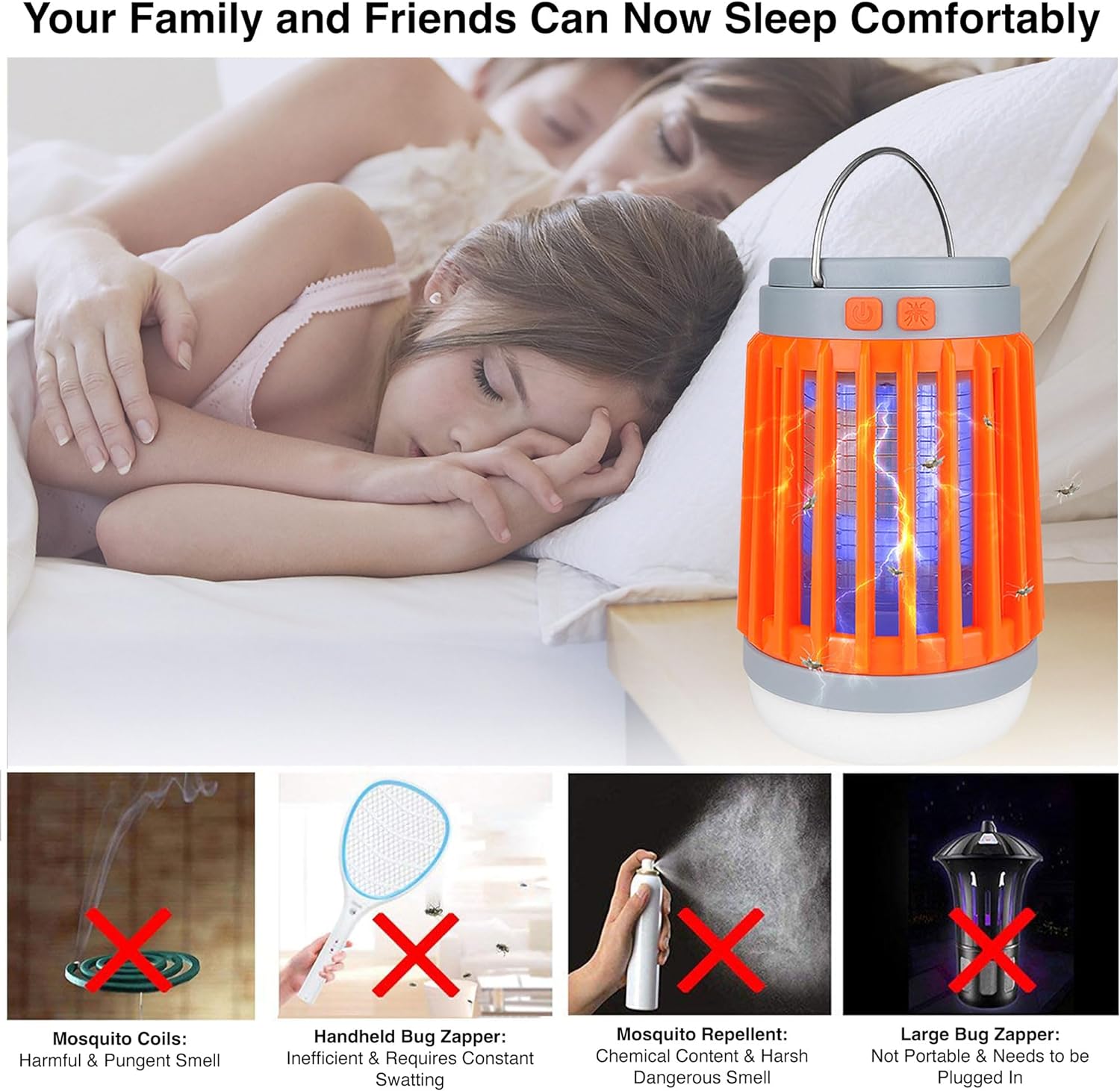 Electric Bug Zapper Mosquito Insect Trap 3-in-1 Outdoor Device