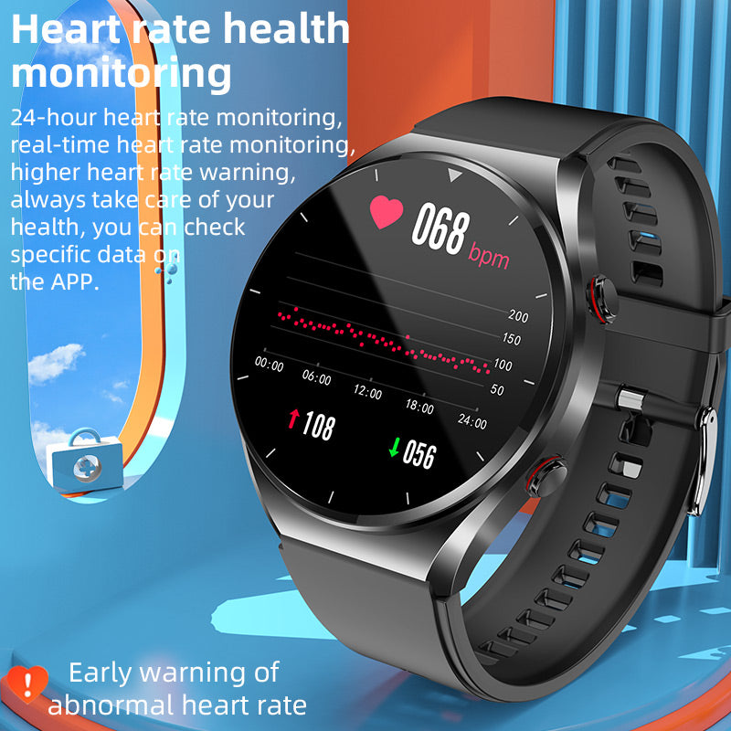 Smartwatch Heart Rate Monitor Blood Pressure ECG HRV Blood Glucose Tracker
