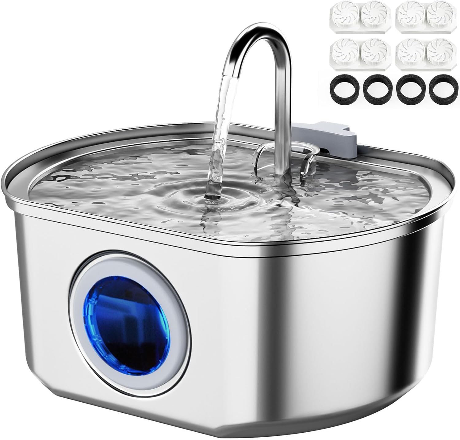 Automatic Stainless Steel Cat Water Fountain Pet Drinking Bowl