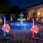 3 Pack Solar Flag Shaped Outdoor Garden Landscape LED Lights