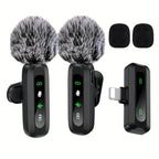 Wireless Lavalier Microphone Dual USB-C Receiver Recording System