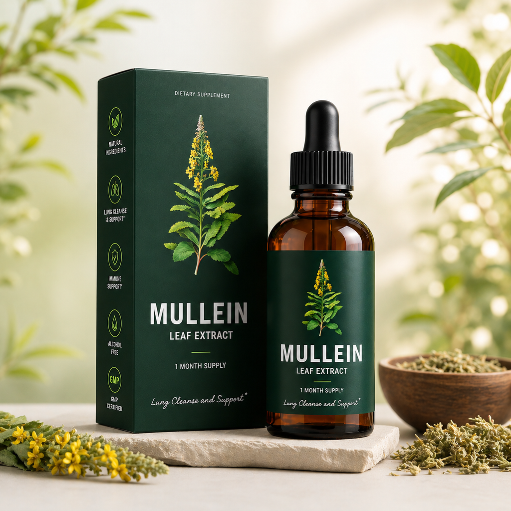 Mullein Extract Liquid Herbal Supplement for Lung Support Detox