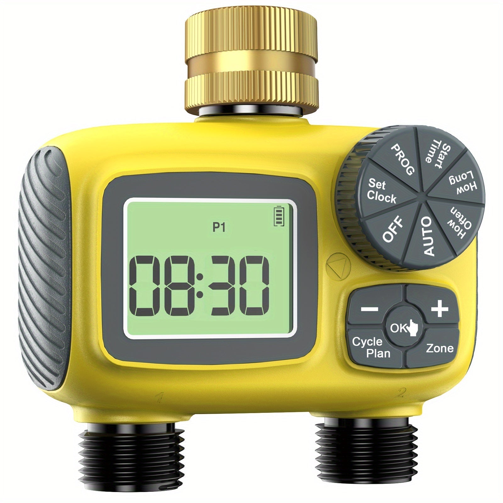 2-Zone Garden Hose Water Sprinkler Timer with Brass Swivel Irrigation Controller