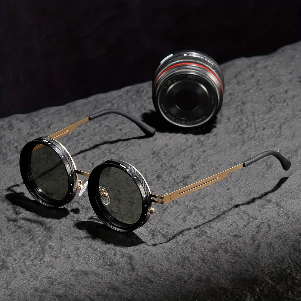 Circular Glasses with Color-Changing Self-Adjusting Lenses