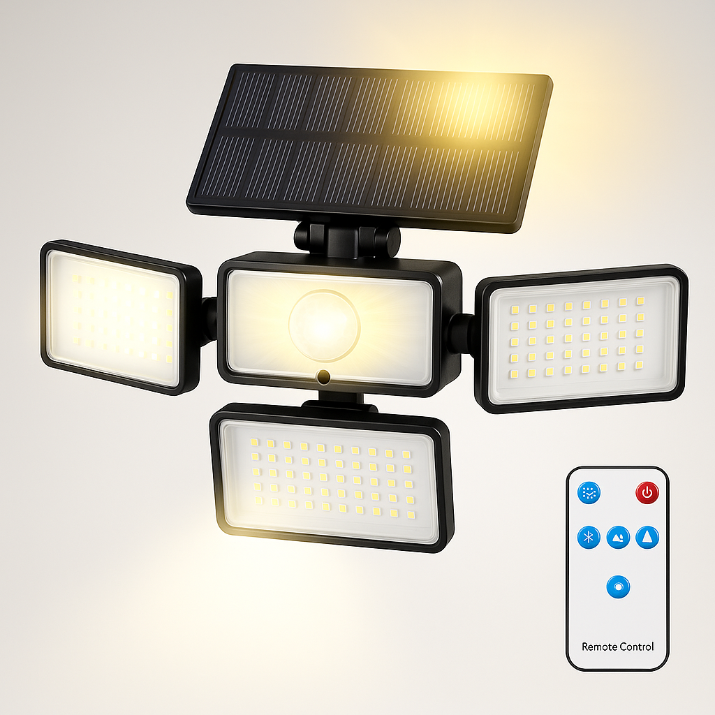 Solar LED Motion Sensor Floodlight Outdoor Wall Mount