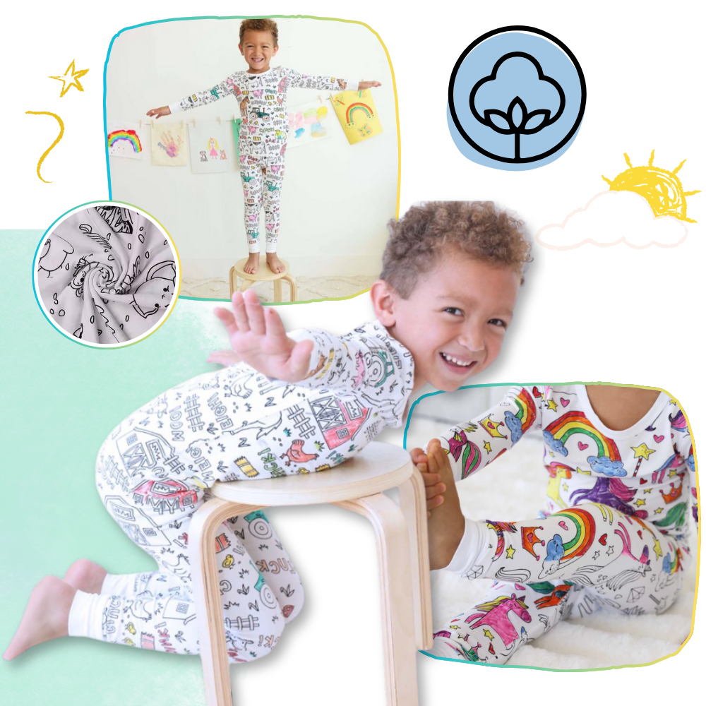 Kids Pajama Set Cotton Top and Bottom