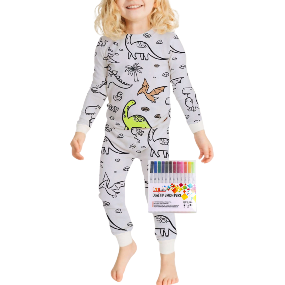 Kids Pajama Set Cotton Top and Bottom