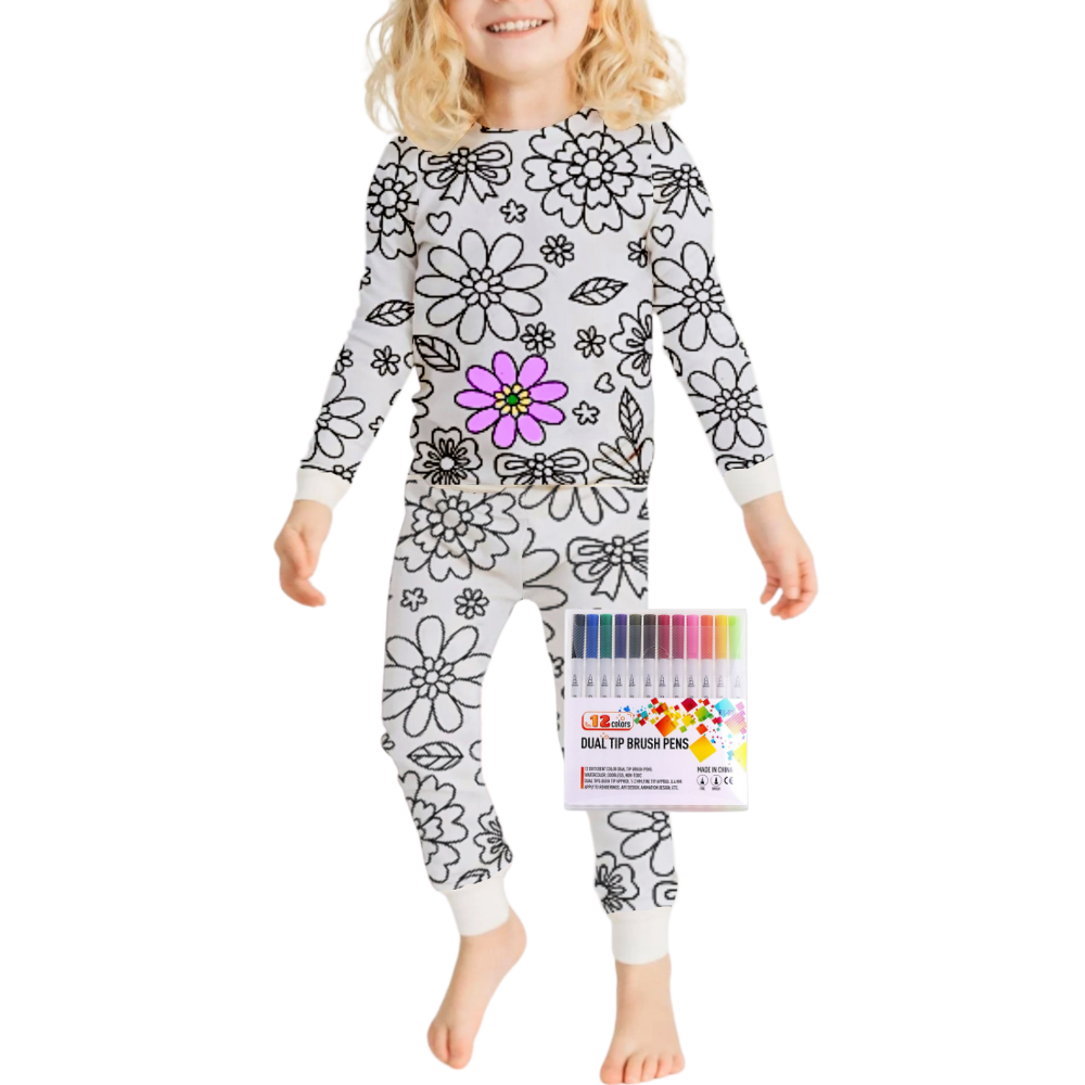 Kids Pajama Set Cotton Top and Bottom
