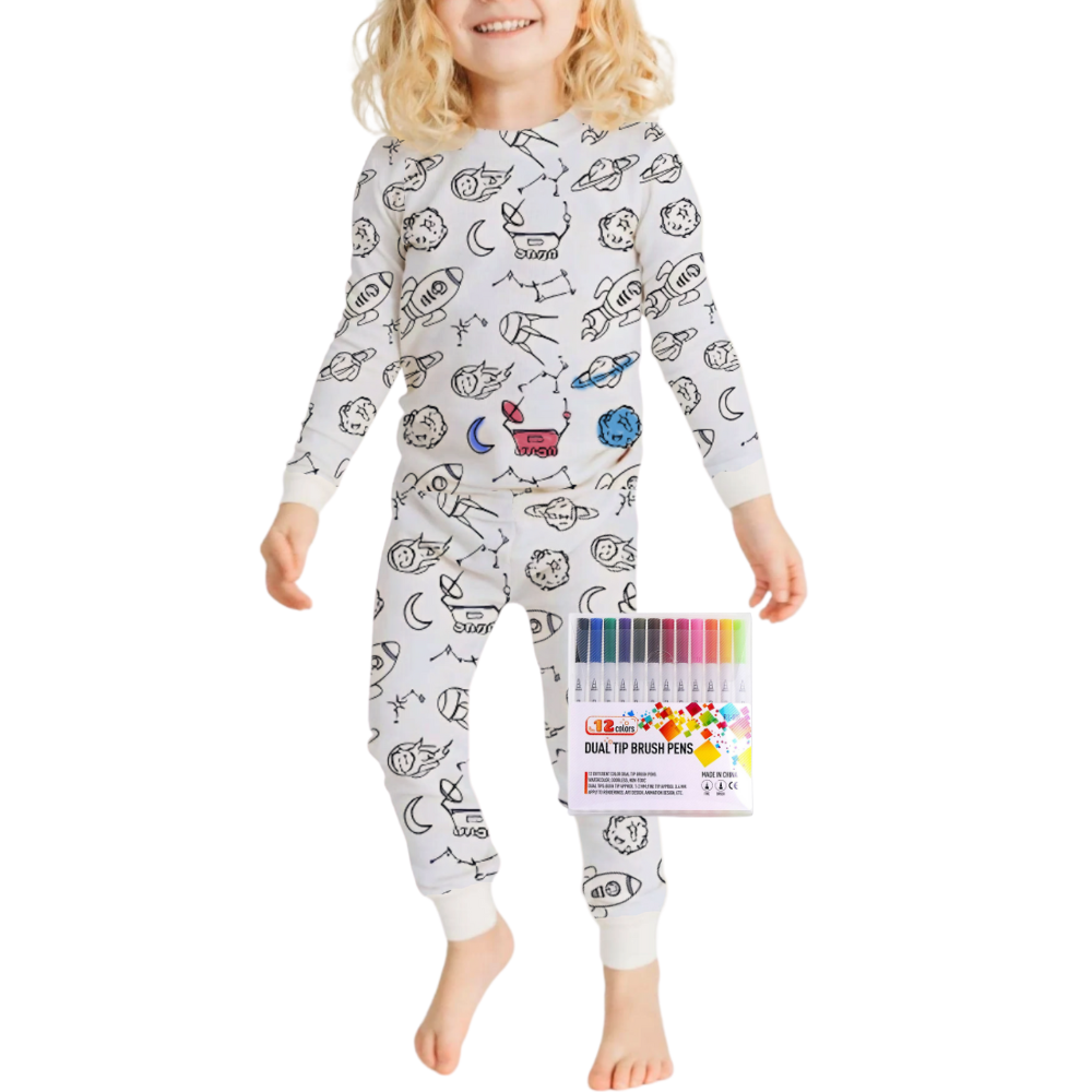 Kids Pajama Set Cotton Top and Bottom