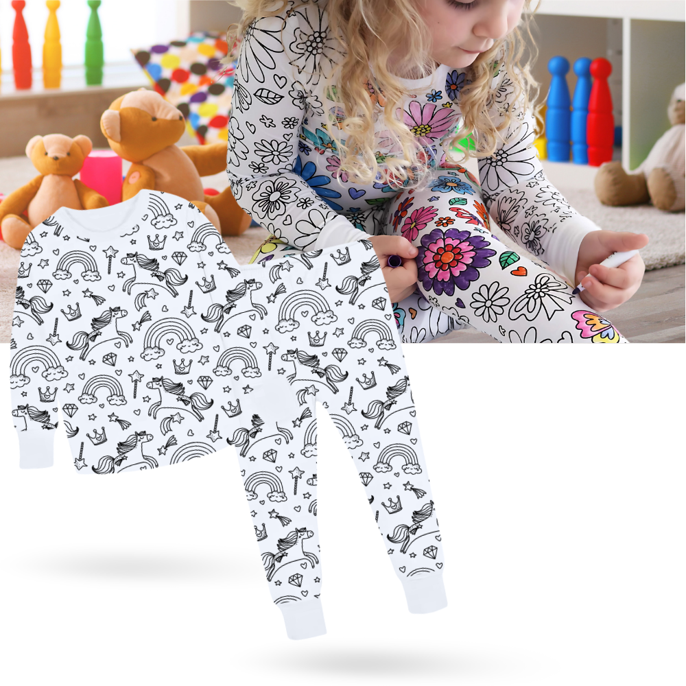 Kids Pajama Set Cotton Top and Bottom