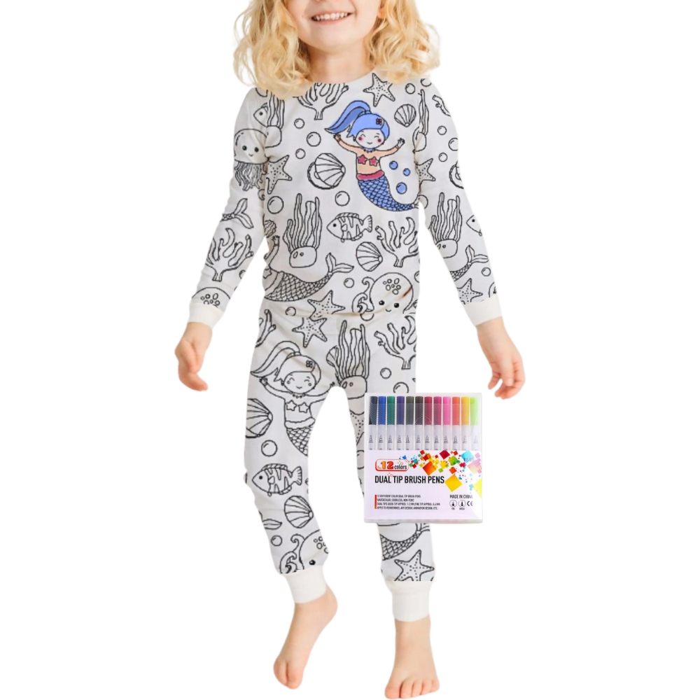 Kids Pajama Set Cotton Top and Bottom