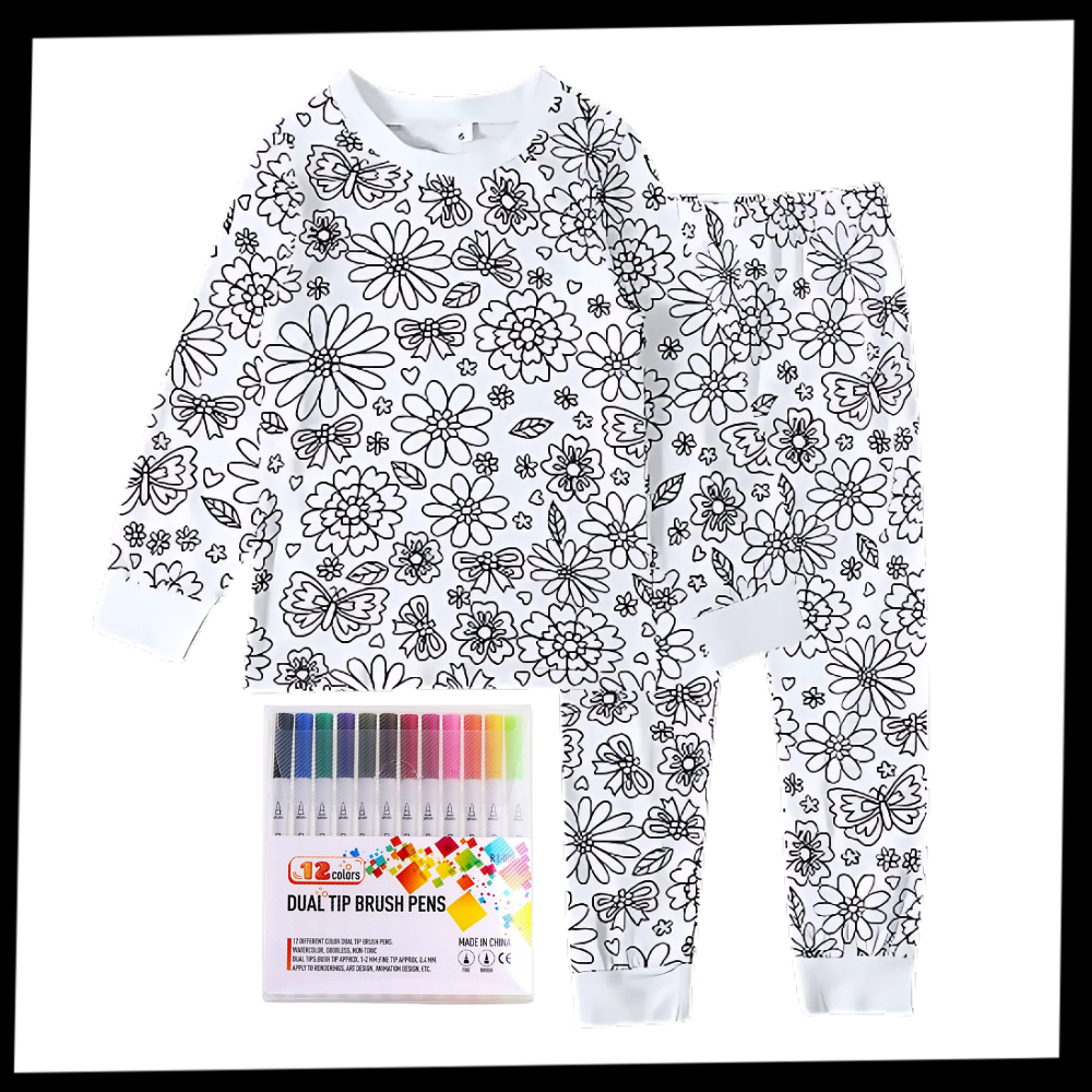 Kids Pajama Set Cotton Top and Bottom
