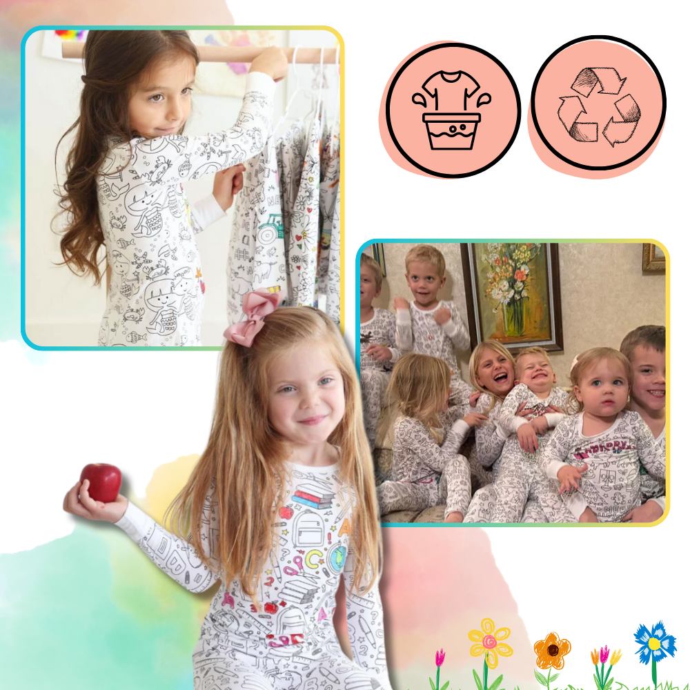 Kids Pajama Set Cotton Top and Bottom
