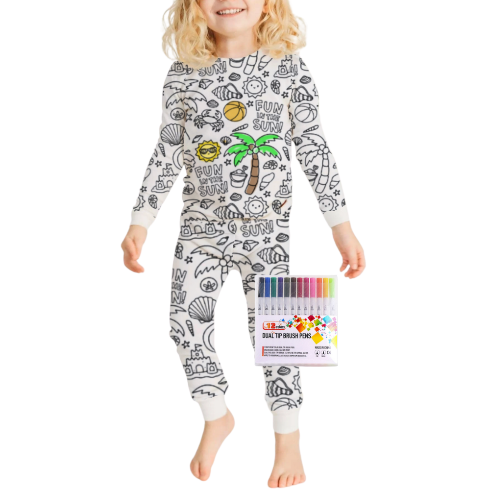 Kids Pajama Set Cotton Top and Bottom
