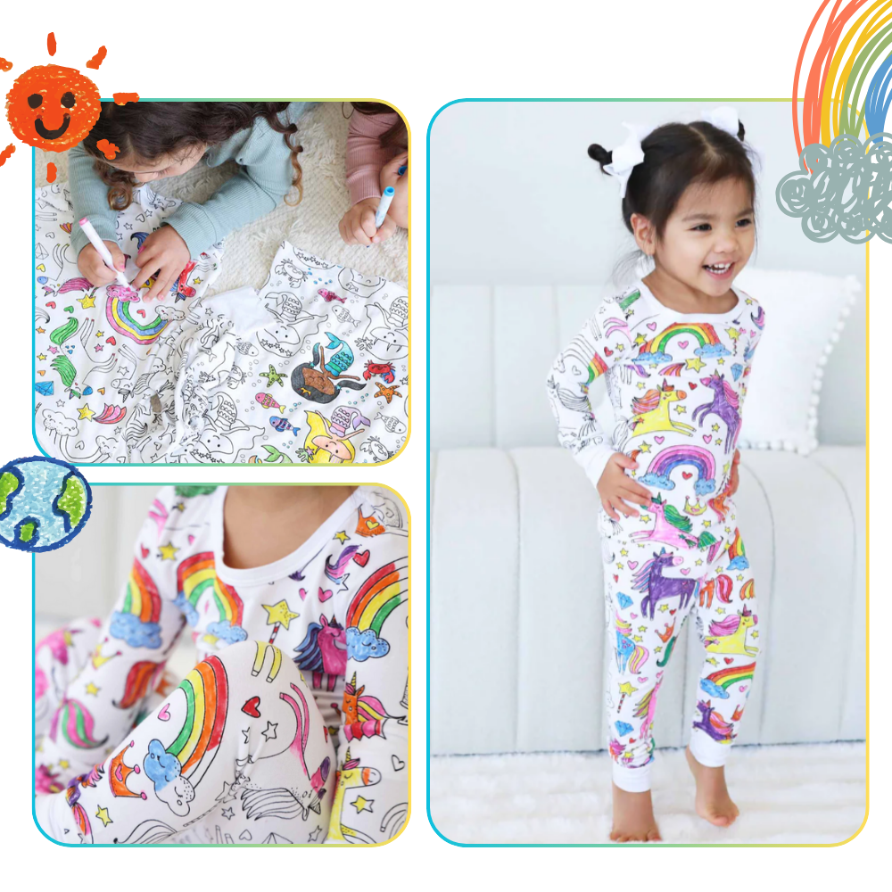 Kids Pajama Set Cotton Top and Bottom