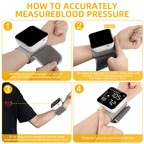 Automatic Wrist Blood Pressure Monitor Adjustable Cuff Large LCD Display