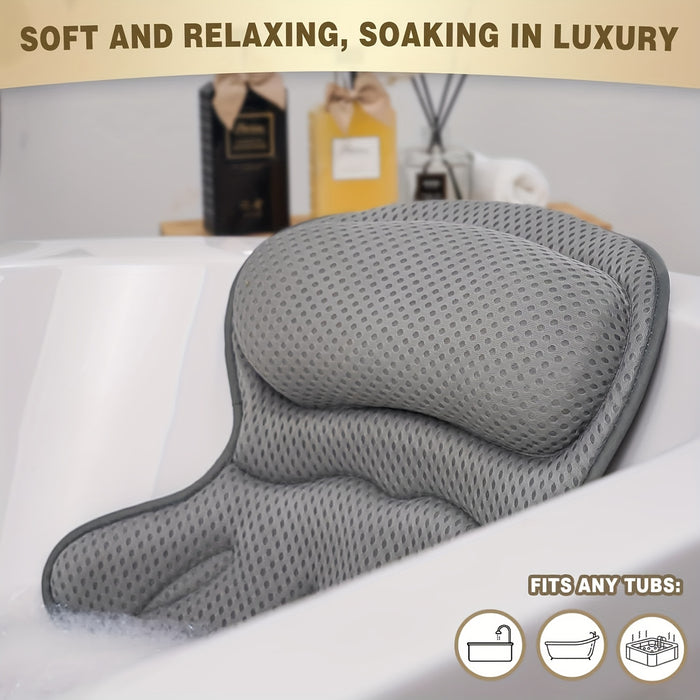 Bath Pillow Mesh Cushion Ergonomic Spa Bathtub Support