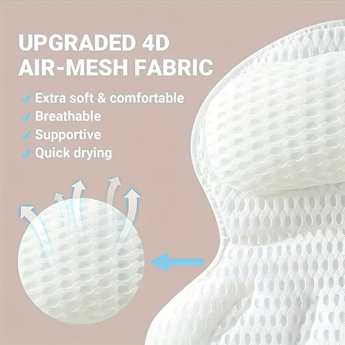 Bath Pillow Mesh Cushion Ergonomic Spa Bathtub Support