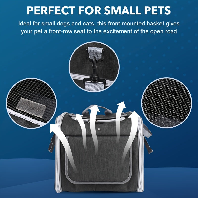 Expandable Pet Bicycle Basket Carrier