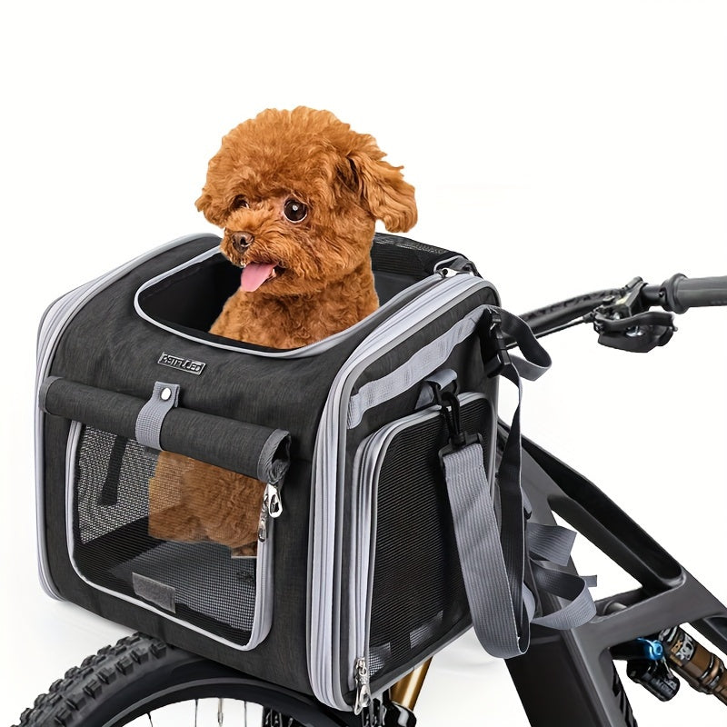 Expandable Pet Bicycle Basket Carrier