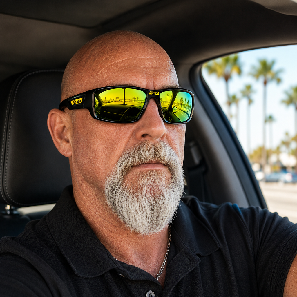 Polarized Rectangular Driving Sunglasses Men UV400 Anti Glare
